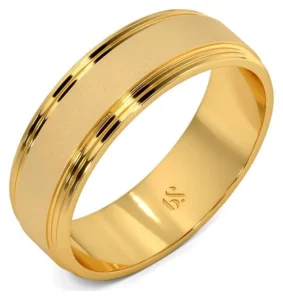 BlueStone Ring In 22Kt Yellow Gold for Men The Markus Band for Him