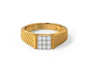 Diamond Ring 22KT Yellow Gold Jewellery Asher Diamond Ring for Men . Design